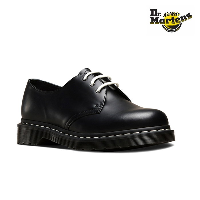 ドクターマーチン 1461 WHITE STITCH LEATHER SHOES BLACK SMOOTH 