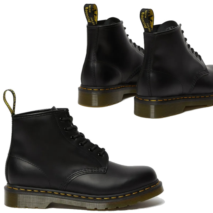 Dr.Martens ドクターマーチン メンズ レディース ブーツ 101 YS スムース 6 ホール ブーツ イエローステッチ 26230001  101 YELLOW STITCH 6EYE