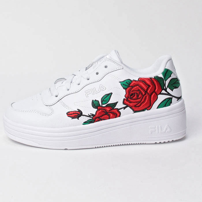 FILA フィラ レディース スニーカー シューズ フローラル 薔薇 刺繍 WX-100 WSS23085 FLORAL 5CM01837 124 厚底