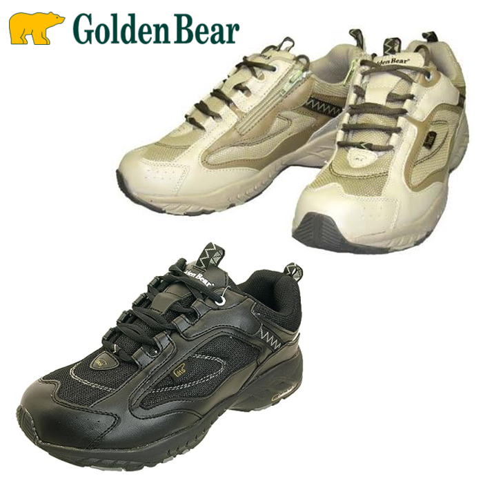 Golden Bear ゴールデンベア GB-007 メンズ スニーカー 紐靴 サイドファスナー サイドジップ 安全 反射材 幅広 4E｜k-lead