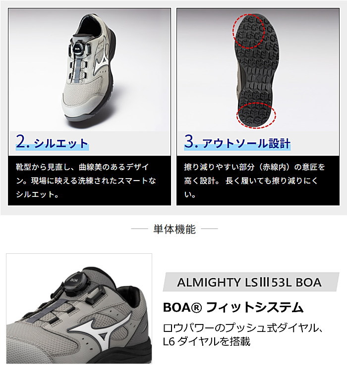 MIZUNO（ミズノ） 安全靴 メンズ レディース オールマイティLSIII 53L