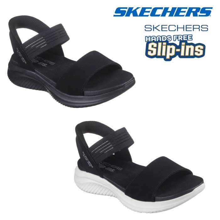 【美品】スケッチャーズ スリップインズ サンダル 24cm 119804 黒 Ultra Flex SKECHERS スケッチャーズ 119804 スリップインズ：ウルトラ