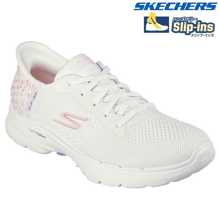 SKECHERS スケッチャーズ レディース スニーカー スリップインズ ゴー ウォーク 6 ビビッド アイデア Slip-ins 124627  手を使わ ず 履ける 靴