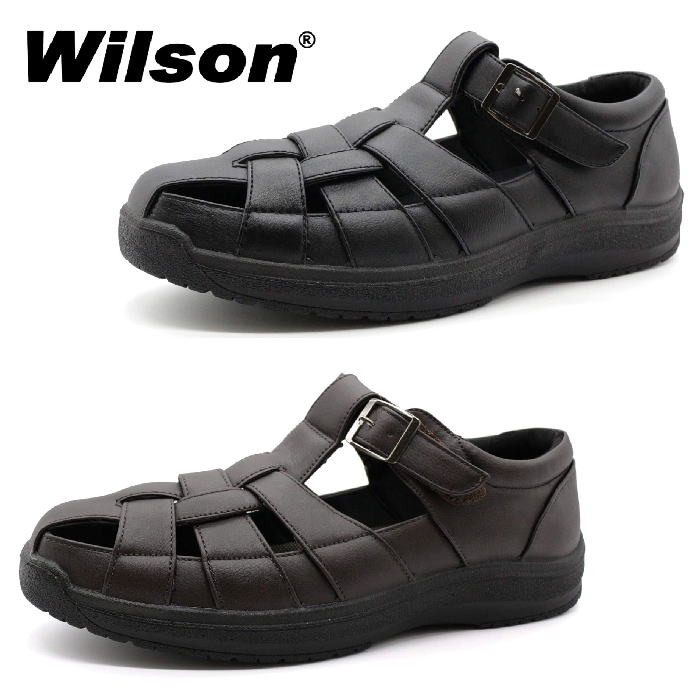 Wilson ウィルソン 3630 サンダル メンズ 靴 カメサンダル グルカサンダル 黒 ブラック ダークブラウン 軽量 おしゃれ ドライビング 3E ビジネスサンダル