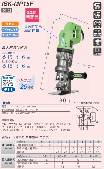 得価格安 育良精機 フリーパンチャー替刃 ＩＳ−ＢＰ１８Ｓ・ＩＳ