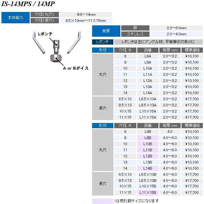 P】【代引不可】【個人宅配送不可】育良精機 L6B パンチャー替刃 IS