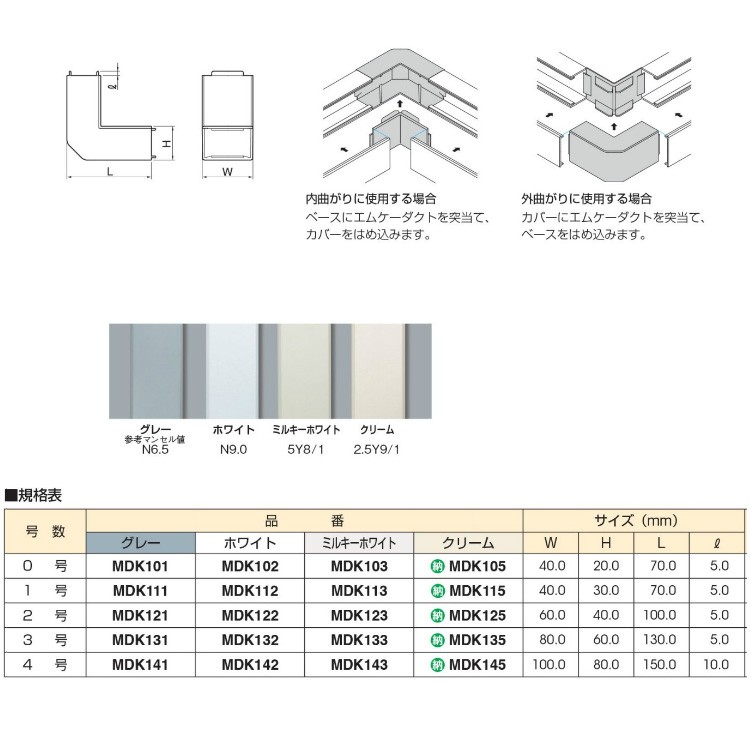 人気カラーの P】【特殊送料商品】マサル工業 エムケーダクト付属品 4号 内外 ケーブルアクセサリ
