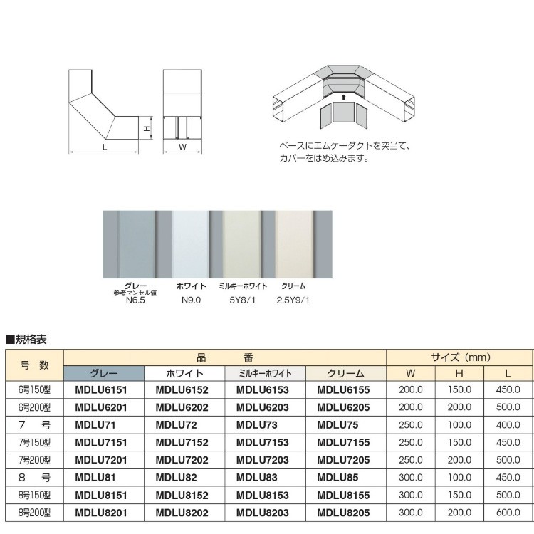 2種類選べる マサル工業:平面大マガリ 8号200型 型式:MDLM8205 - 金物