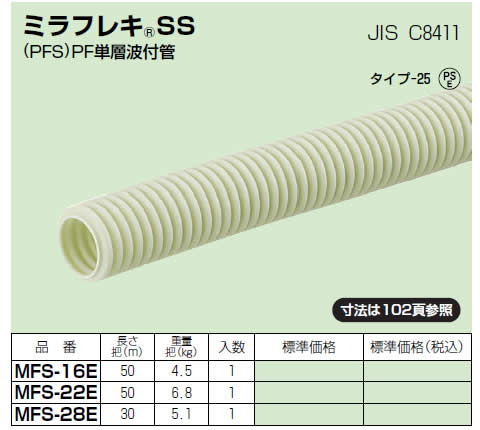 P】【代引不可】【個人宅配送不可】未来工業 MFS-22E 1巻 50m