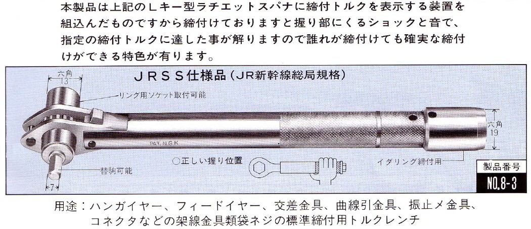 永木精機 ラチェット 標準トルク350 LキートルクラッチNS-350 NO.8-3 