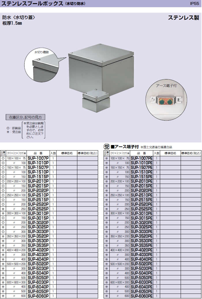 代引不可】【個人宅配送不可】【受注生産品】未来工業 SUP-2525PE 1個