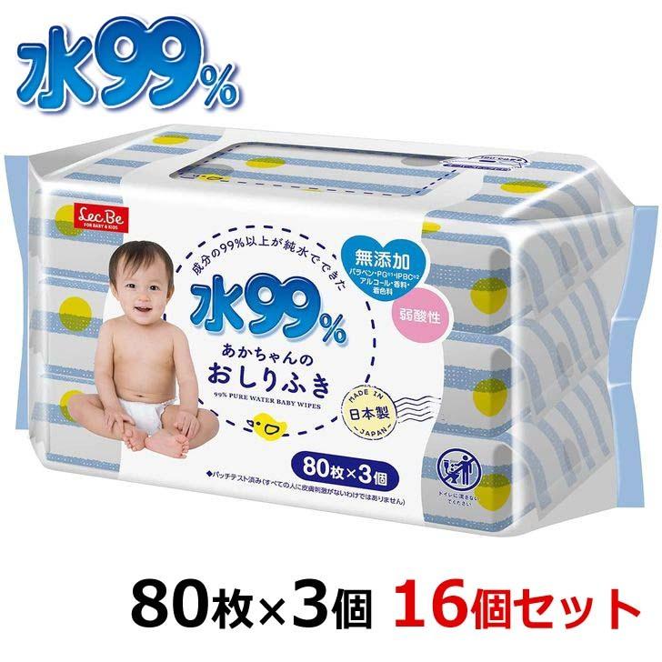 ○ レック 水99％ 手口ふき 60枚×3個入 16個セット E90569 日本製 赤ちゃん ベビー ウエットシート まとめ買い 弱酸性  :4903320485693-016:暮らしの杜 横濱 - 通販 - Yahoo!ショッピング