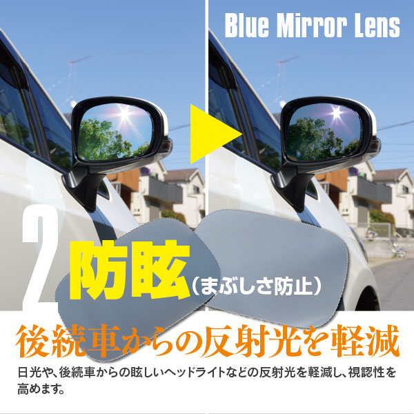 ブルーミラー プリウス 50系 PRIUS ZVW50 撥水レンズ ミラー BSM非装着