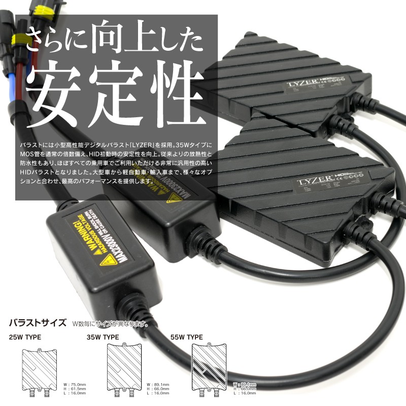 AZ製 【安心の3年保証付き】新 LYZER HIDキット 35W HB5Hi/Lo