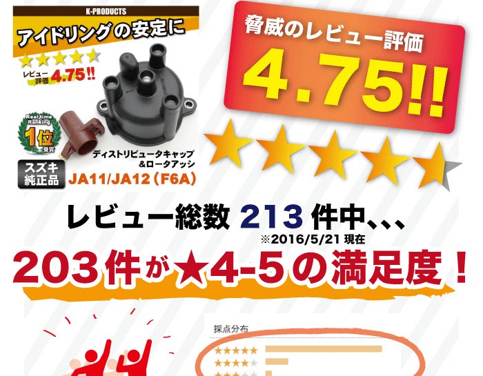 ジムニー 電装 ディストリビュータキャップ＆ロータアッシ JA11/JA12 F6A その他パーツ [K-Products]【優良配送】 :  33321-85570-33310-85570 : K-PRODUCTS - 通販 - Yahoo!ショッピング