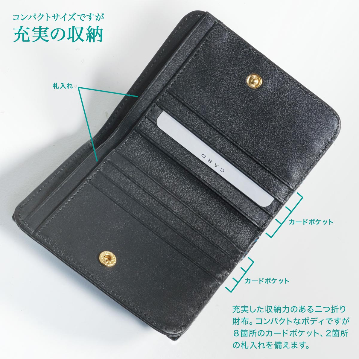 二つ折り財布 印伝 スリム レディース コンパクト とんぼ 折財布