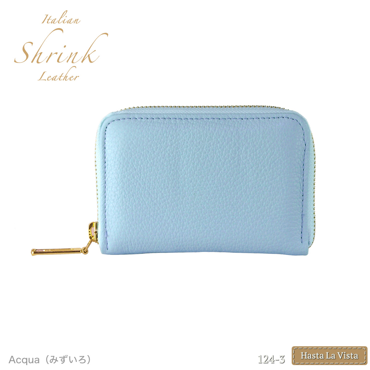 ミニ財布 本革 シュリンク レディース ラウンドファスナー 財布