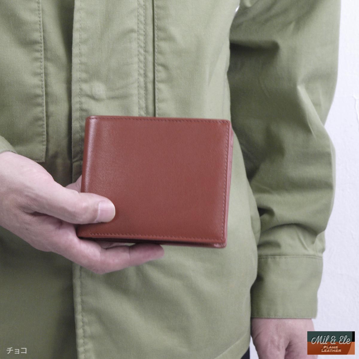 本革 二つ折り財布 中ベラ付き メンズ 財布 レディース スリム