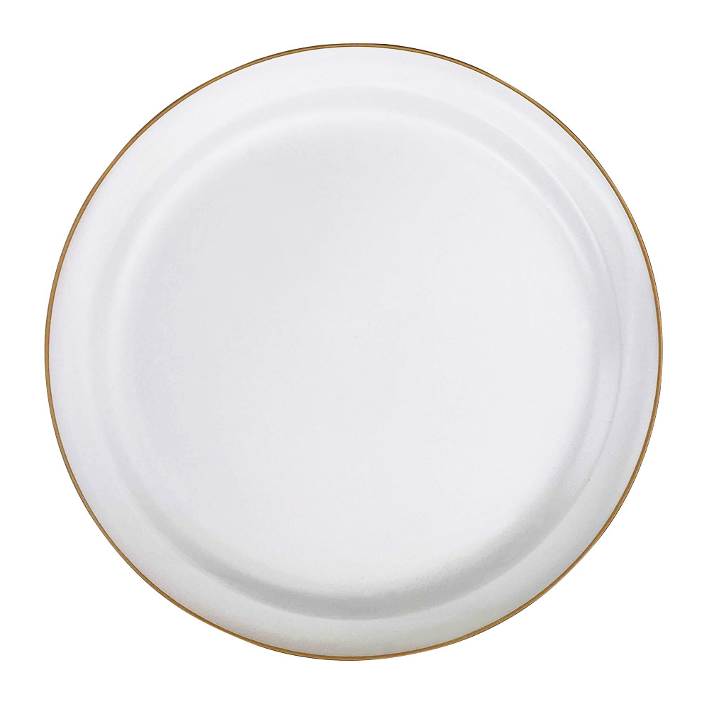 大皿 23cm おしゃれ エッジライン プレート リム くすみ色 5色から選べます Lサイズ ワンプレート カフェ風 オシャレ かわいい 洋食器 和食器 モダン パスタ皿｜k-s-kitchen｜02