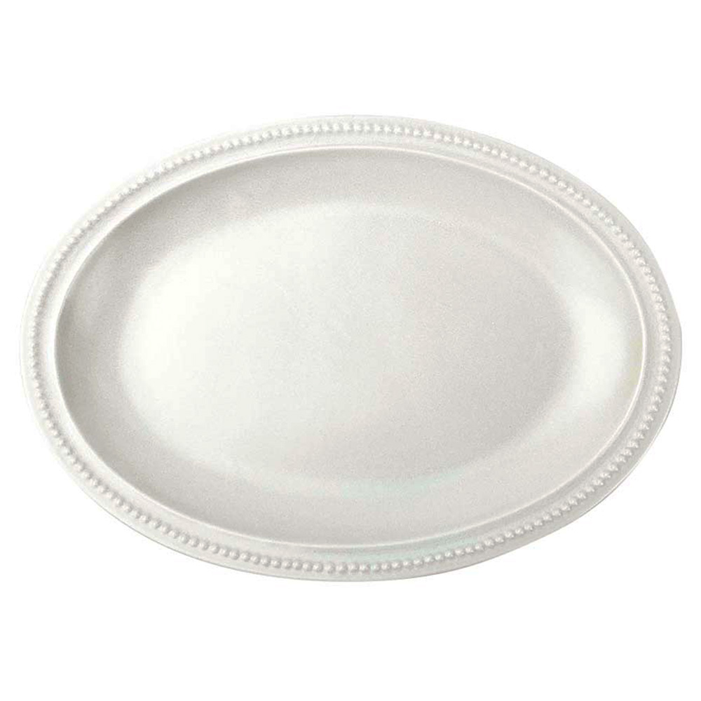 大皿 ドットレリーフ オーバルプレート 和食器 洋食器 27cm 楕円 お皿 モーニングプレート デ...