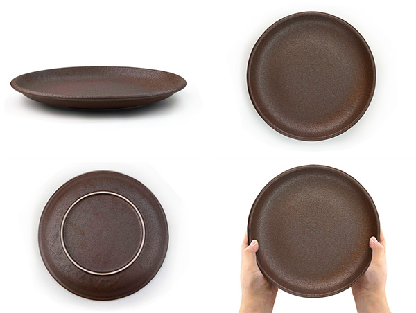 特価品】大皿 28cm 備前風 特大皿 盛皿 日本製 美濃焼 和食器 赤茶色