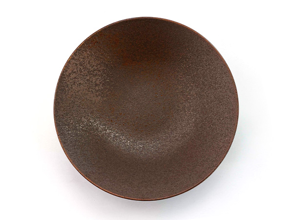 特価品】大深皿 23.7cm 備前風 高台深皿 盛り皿 浅ボウル 浅鉢 浅丼 和