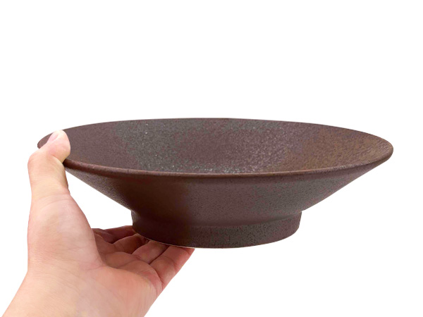 特価品】大深皿 23.7cm 備前風 高台深皿 盛り皿 浅ボウル 浅鉢 浅丼 和