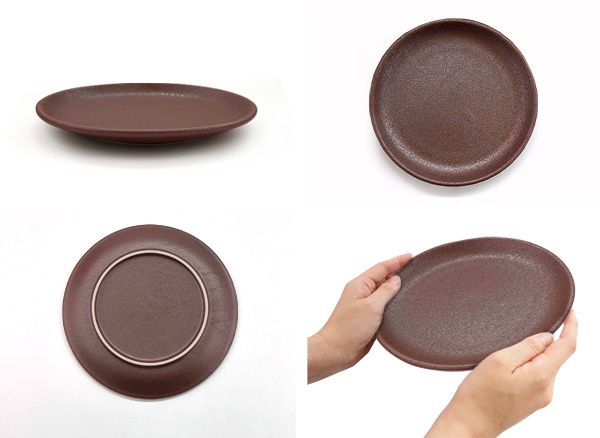 備前焼　陶器皿 ブラウングラデーション12枚セット 特価品】中皿 19.9cm 備前風 和皿 赤茶備前 日本製 美濃焼 和食器 赤