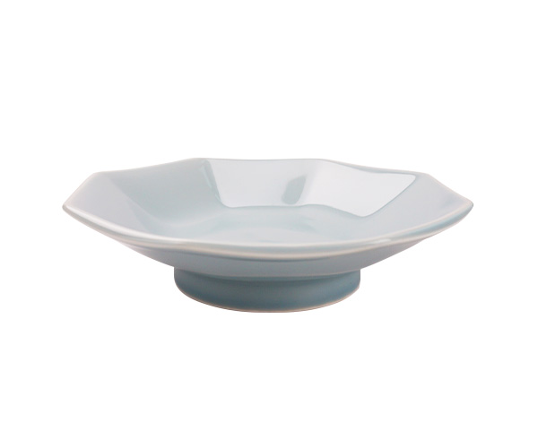 選べる2色 八角シュウマイ皿 19.5cm チャーハン皿 青磁 高台皿