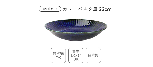 大深皿 22cm カレー パスタ皿 7寸鉢 ネプチューン 紺 青系 日本製 美濃焼 大鉢 盛皿 ボウル ボール 北欧風 おしゃれ しのぎ カレー鉢  カフェ風 お家ごはん 窯変 :510-21:K'sキッチンヤフー店 - 通販 - Yahoo!ショッピング