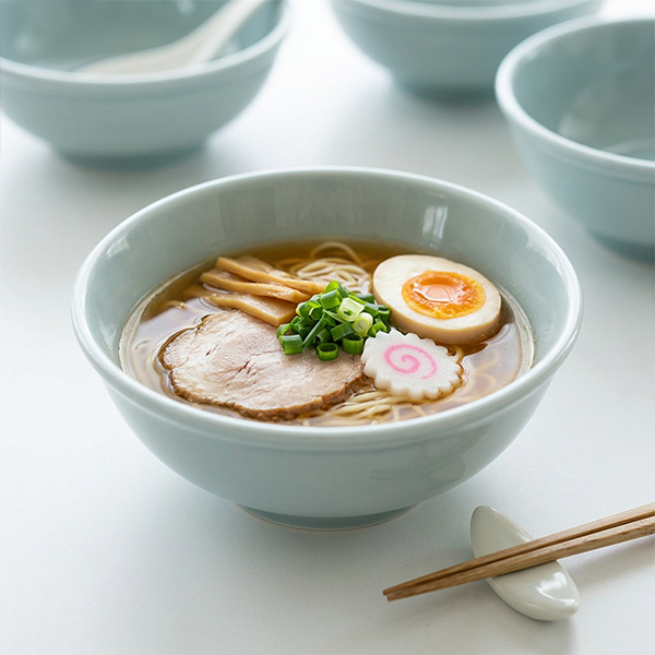 青磁のミニラーメン鉢 500cc 日本製 美濃焼 陶器製 中鉢 冷奴 皿