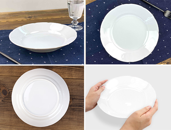 カレー皿 パスタ皿 22cm 満水で約700cc 白磁 軽量 かるい おしゃれ