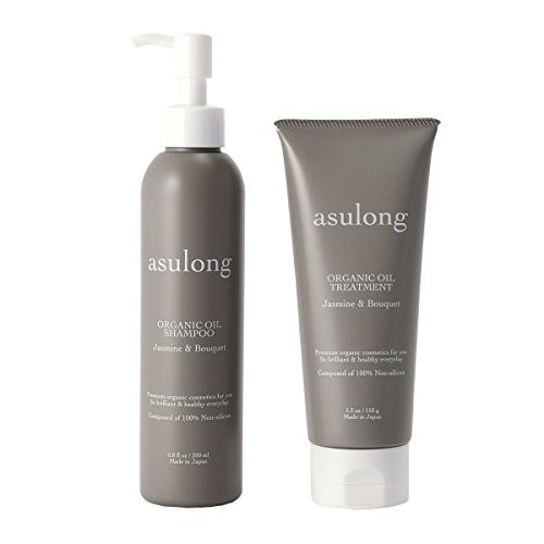 asulong オーガニックオイルシャンプー 2本 & トリートメント 1本 アスロング -asulong- 100% ノンシリコンオーガニックオイル