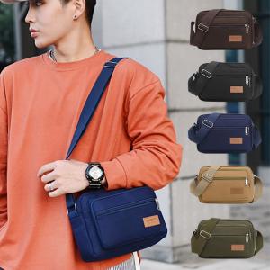ショルダーバッグ 大きめ メンズ キャンバス ファスナー付き 大容量 帆布 3WAY 肩掛け 斜めかけ 手持ち 旅行バッグ 通勤 通学