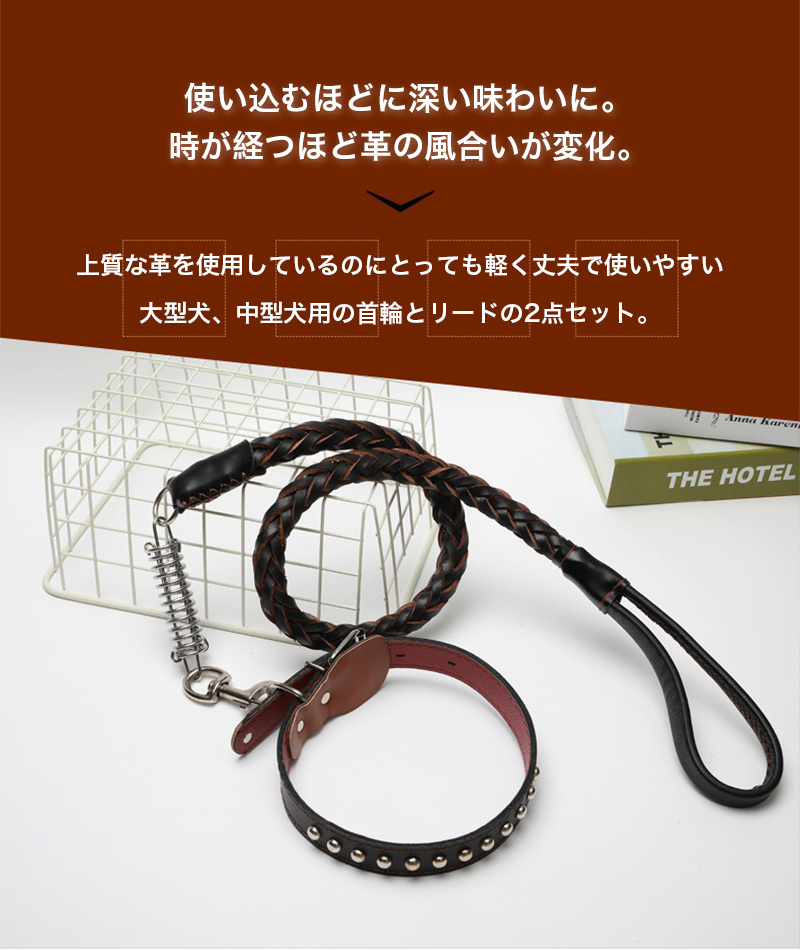 犬 子犬 犬の 首輪 小型犬 犬用首輪 リード セット 犬首輪 中型