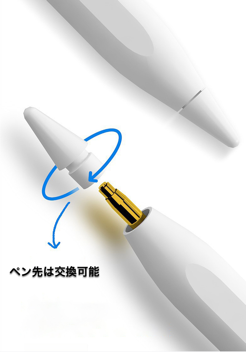 タッチペン ipad 第9 10 世代 スタイラスペン 2024 ipad air pro 11 13 タッチ ペン ペンシル 極細 替芯付 iPad air5 4 タッチペン アイパッド mini5 6 ペン｜k-seiwa-shop｜16