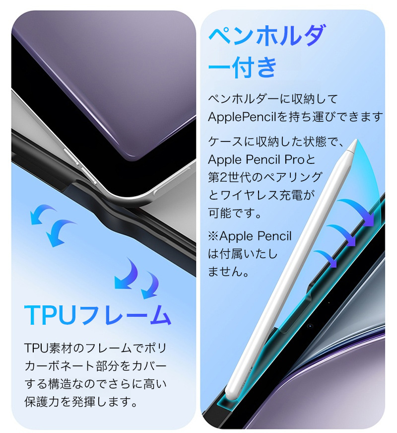 iPad 第11世代 a16 11インチ ケース 第10世代 10.9インチ フィルム付き
