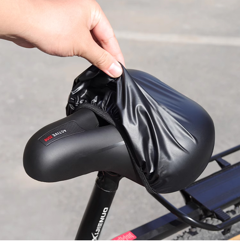サドルカバー 自転車 防水 伸びる ロード バッグ ブラック