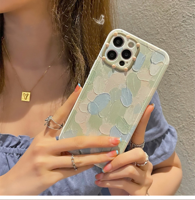 油絵  スマホケース【青と紫薔薇】iPhone8Plus/iPhone7Plus ☆天然貝 螺鈿アート【iPhone/Galaxy】 ローズヘブン ｜HQ