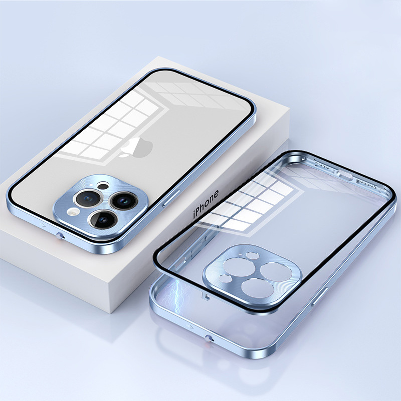 iphone ガラスフィルム iphone15 ケース iphone 13 pro max ケース アルミ バンパー iphone12 ケース クリア 背面ガラス iphone14plus ケース レンズ保護 カバー｜k-seiwa-shop｜18