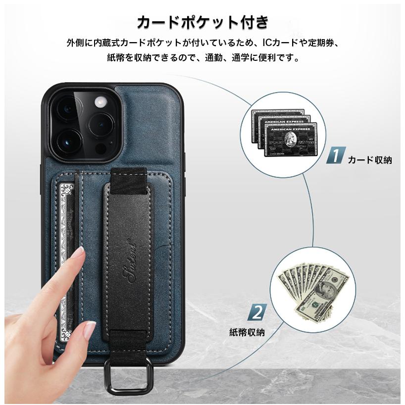 iphone14pro ケース レザー カードケース iphone13pro max ケース 耐衝撃 iphone11 ケース メンズ 手帳 iphone14 ケース バンド 本革調 iphone12 pro max カバー｜k-seiwa-shop｜08