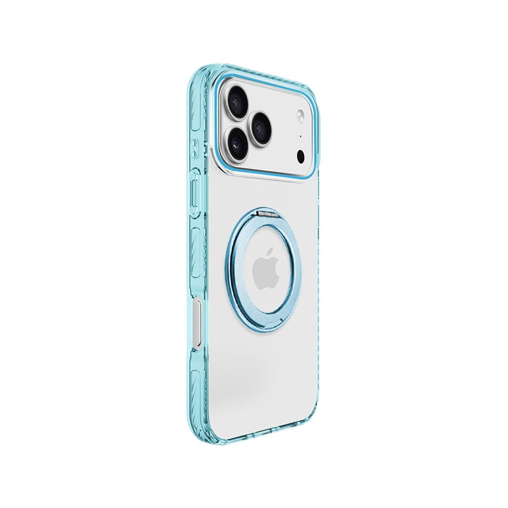 iPhone15Pro用ケース チタニウムリング付き ブルー iPhone15 Pro 用