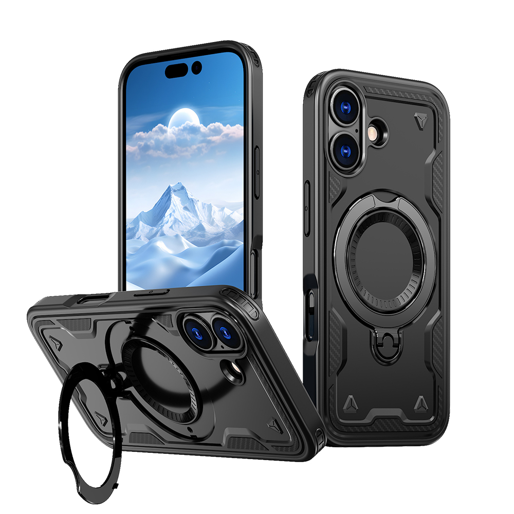 大特価⭐️iPhone16e ケース 回転スタンド付き 6.1インチ ブラック Amazon.co.jp: iPhone16e 用 ケース【多機能360°回転スタンド
