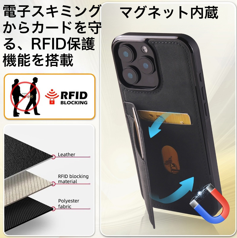 スマホケース iphone15 pro max ケース カード収納 スタンド カバー 本