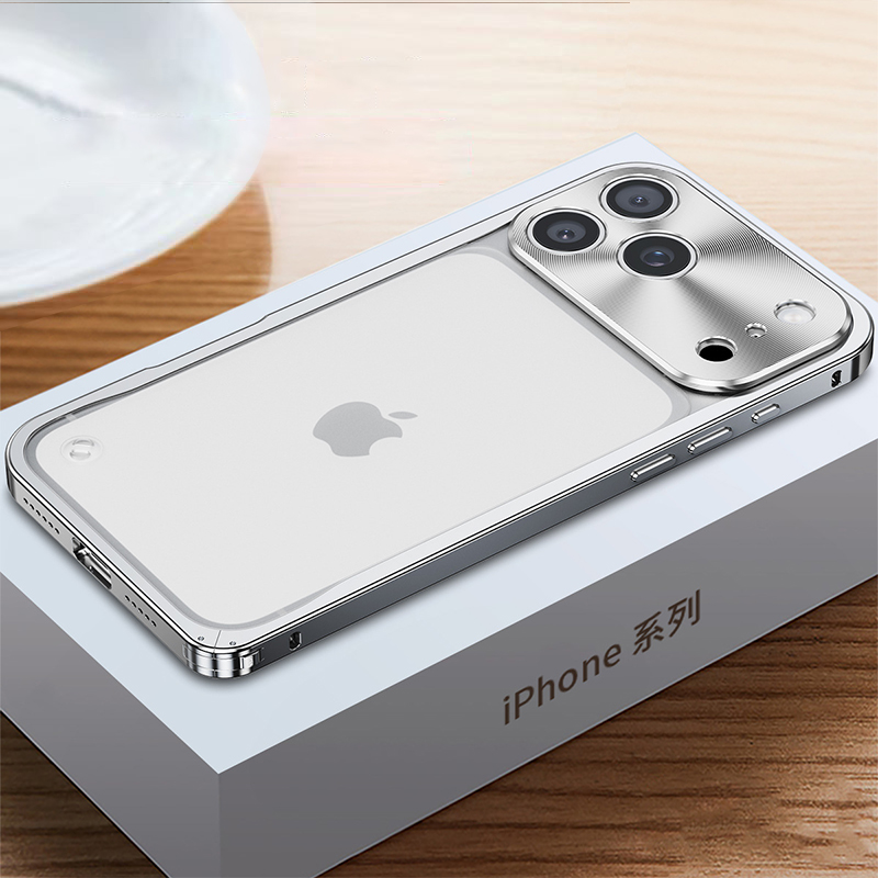 新品 シルバー iPhone15proMax 用ケース K スマホケース iphone17 pro max ケースアルミバンパー iphone16 plus