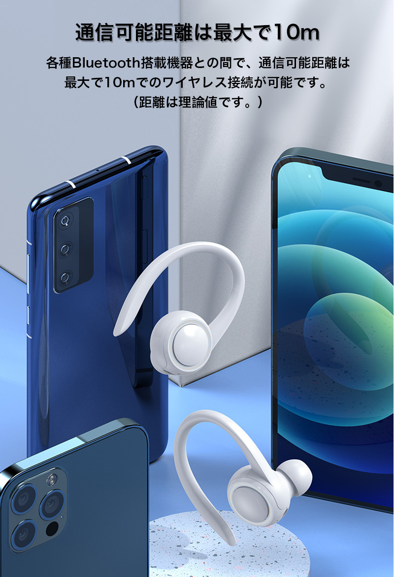 イヤホン bluetooth 片耳 ワイヤレスイヤホン iPhone 通話 イヤフォン bluetooth 5.2 ワイヤレス 耳掛型 イヤフォン ワイヤレス 右耳 マイク 生活 防水 高音質｜k-seiwa-shop｜16