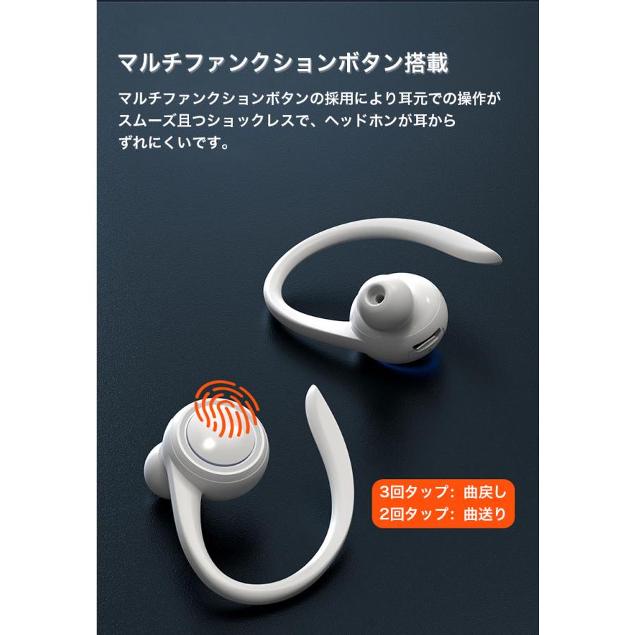 イヤホン bluetooth 片耳 ワイヤレスイヤホン iPhone 通話 イヤフォン bluetooth 5.2 ワイヤレス 耳掛型 イヤフォン ワイヤレス 右耳 マイク 生活 防水 高音質｜k-seiwa-shop｜18