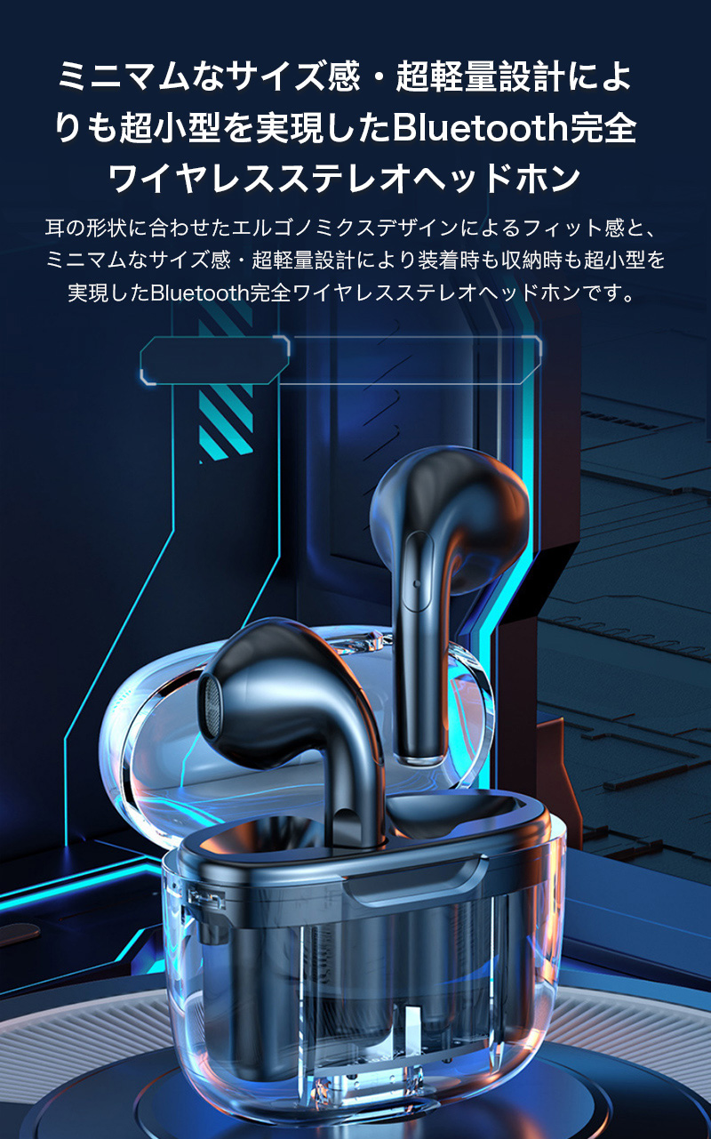 ワイヤレスイヤホン Bluetooth 5.3 片耳 イヤフォン iPhone ワイヤレスヘッドセット ノイズキャンセリング galaxy pixel イヤホン マイク通話 充電ケース｜k-seiwa-shop｜04