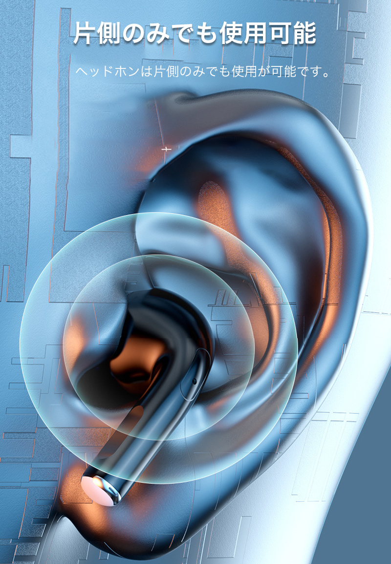 ワイヤレスイヤホン Bluetooth 5.3 片耳 イヤフォン iPhone ワイヤレスヘッドセット ノイズキャンセリング galaxy pixel イヤホン マイク通話 充電ケース｜k-seiwa-shop｜11