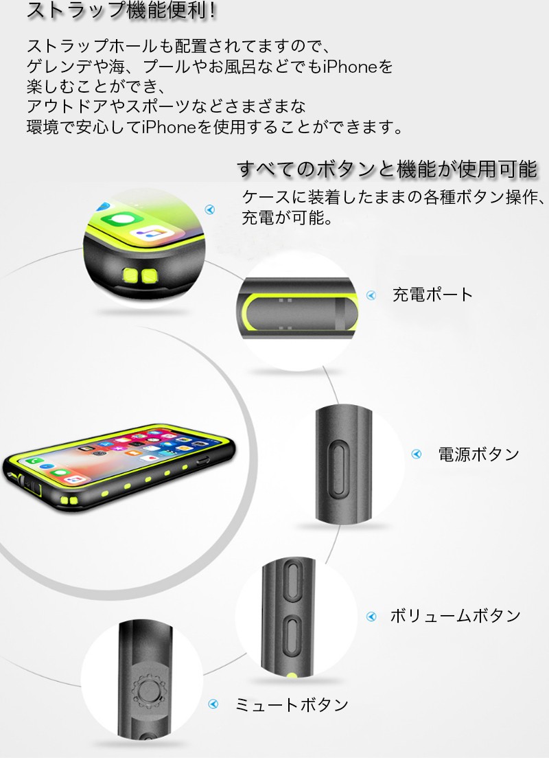 iPhone XS 防水ケース iPhoneX ケース クリア 完全防水 耐衝撃